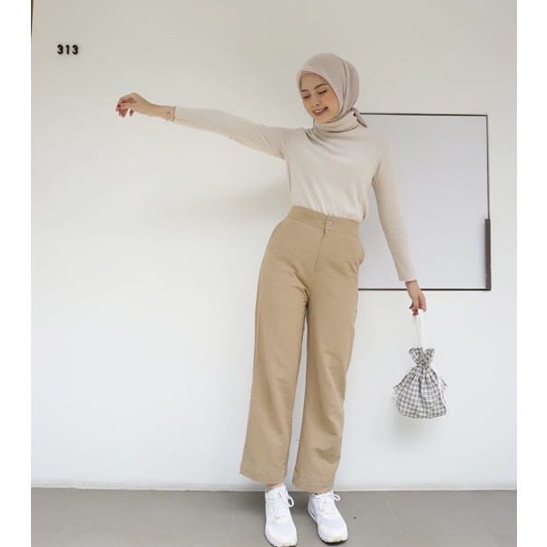 Yuka Slim Cullote / Katun Poly Kulot Highwaist