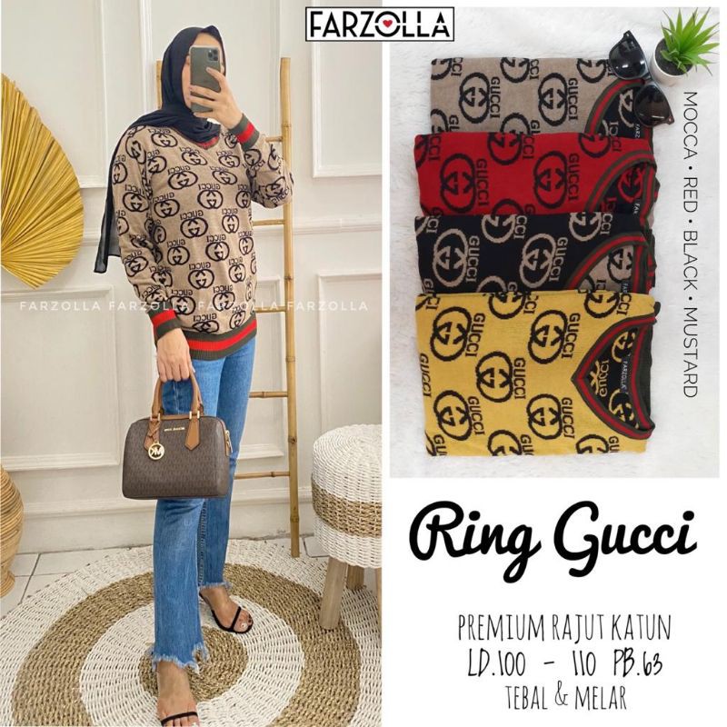 {RESTOK} RING GUCCI BLOUSE ORIGINAL BY FARZOLLA
