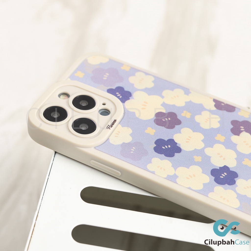 Soft Case Blue Flowers Full Lens Cover For iPhone 7 8 SE 7+ 8+ X XR XS 11 12 13 Mini Pro Max