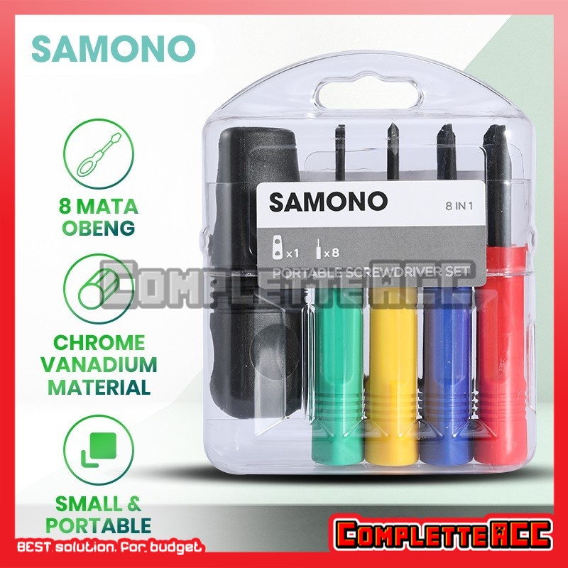 8Pcs Obeng Set Service Screwdriver Tool Set Multifungs Chrome Vanadium Material SST002 Colorful