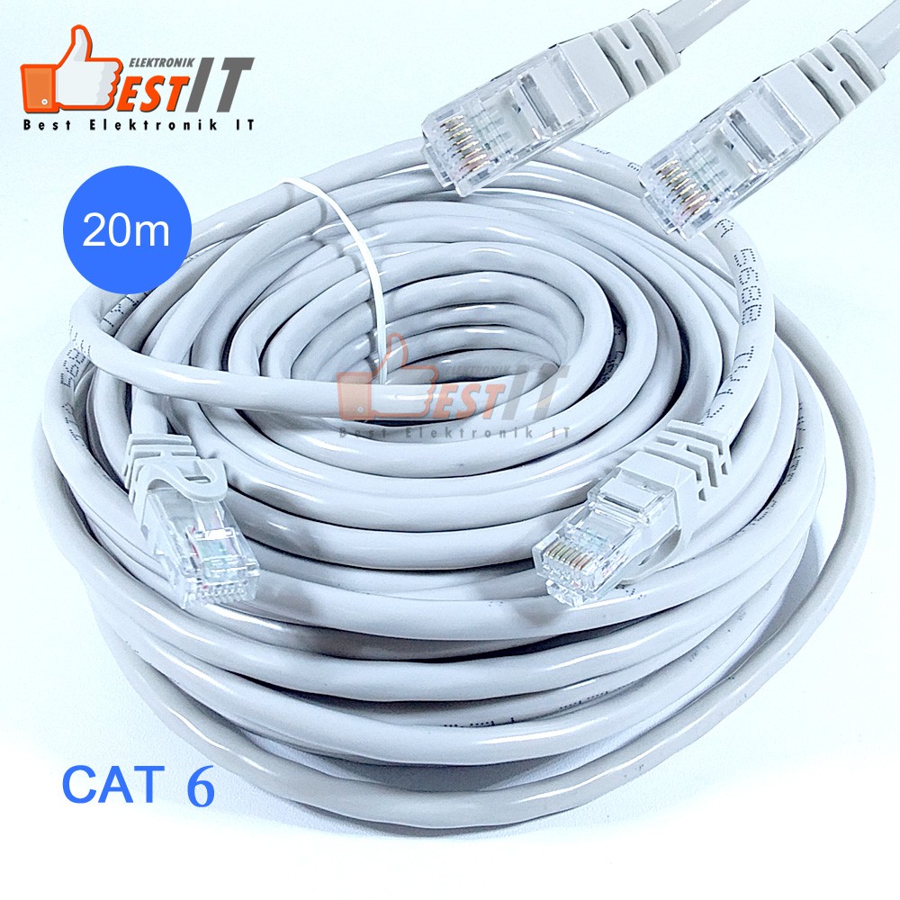 Kabel LAN 20 Meter Cat 6e Panjang 20 Meter Kabel Lan NYK