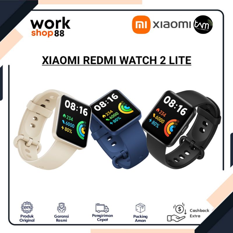 Baru Xiaomi Redmi Watch 2 Lite - New Original Garansi Resmi TAM - Sp02 Blood Oxygen Layar 1,55” dala