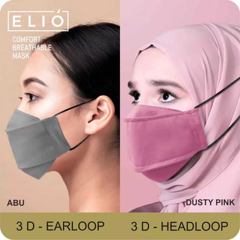 Masker 3D Polos Homemade Hijab Dan Non Hijab