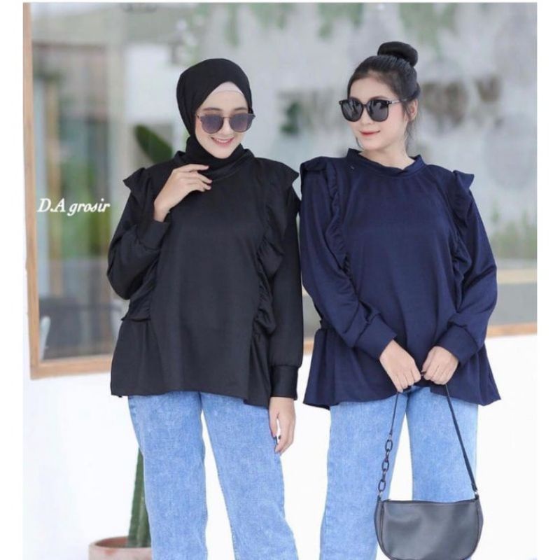 BLOUSE WANITA DEWASA MASA KINI//BLOUSE DASI REMPEL//BASIC KOREAN