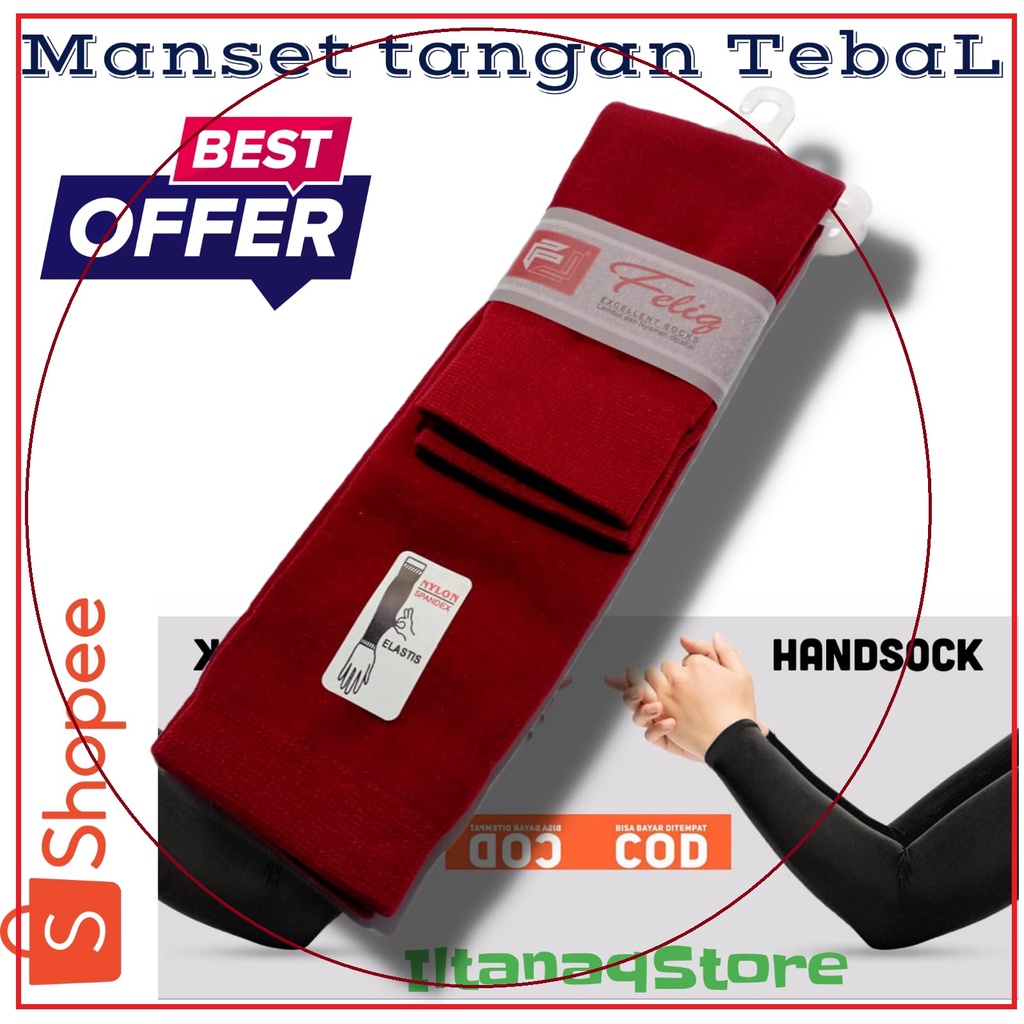 Manset Tangan Pria dan Wanita Tebal dan Panjang Manset Tangan Muslimah Manset Lengan Sarung Lengan SERI 02