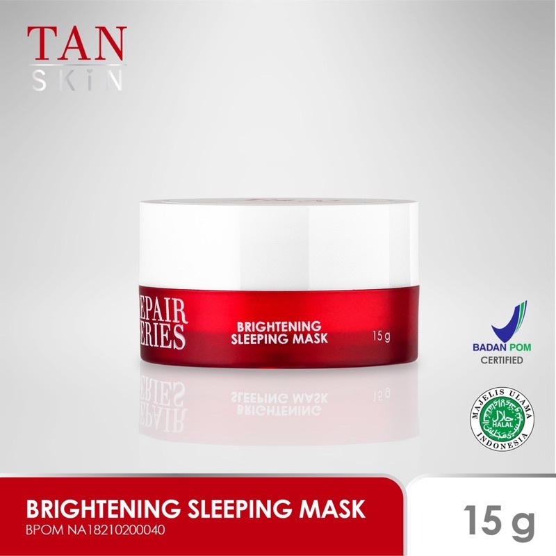 TAN SKIN Glowing Series - Brightening Sleeping Mask 15gr (Krim Masker Pemutih Wajah) Skincare
