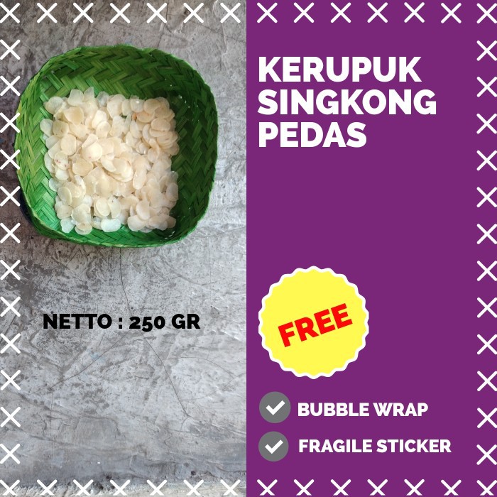 

Kerupuk Singkong Pedas Mentah 250 gram