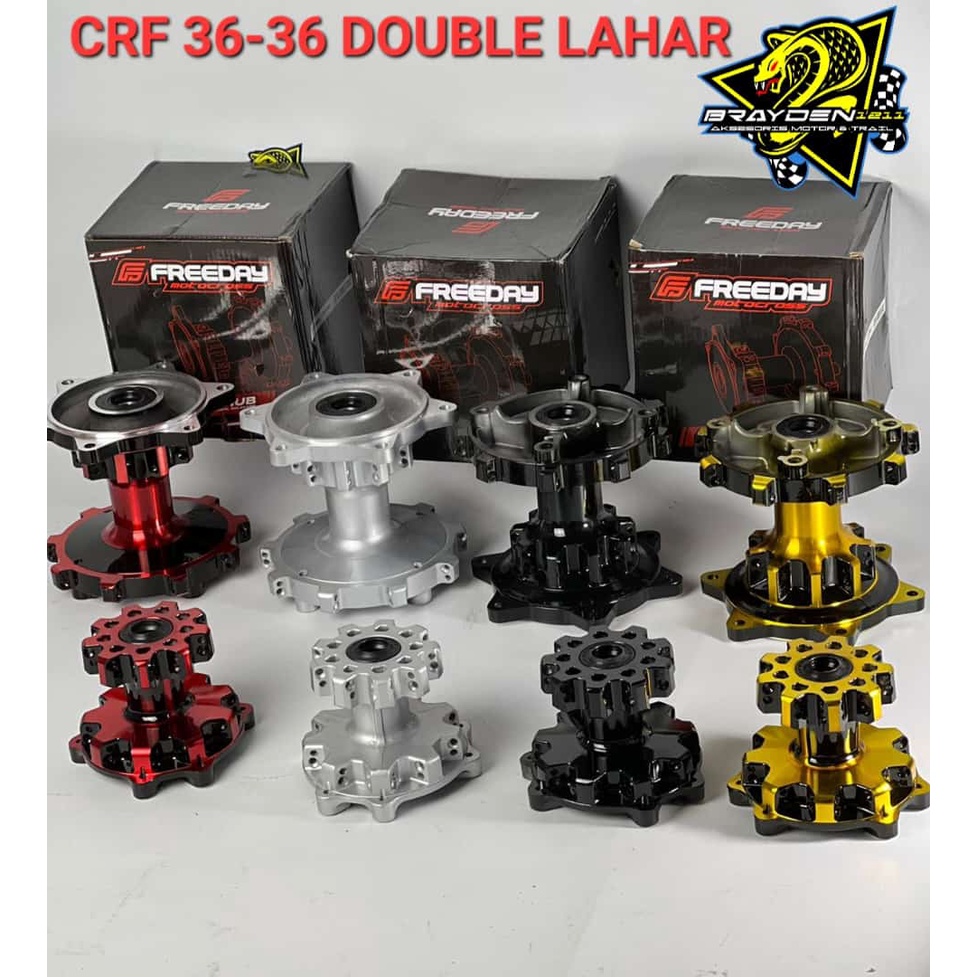 Tromol Set Depan Belakang Cross FREEDAY 2 Tone CRF 150L / TROMOL SET SUPERMOTO CRF / TROMOL CRF