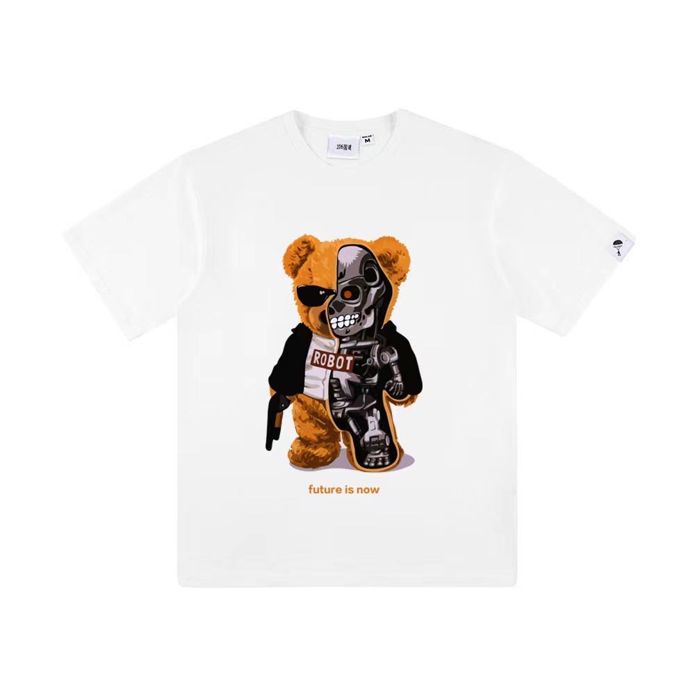 [S.T] Oversized  T-Shirt Robbot Bear Printed Atasan Sablon 2790 (S-XXXL)