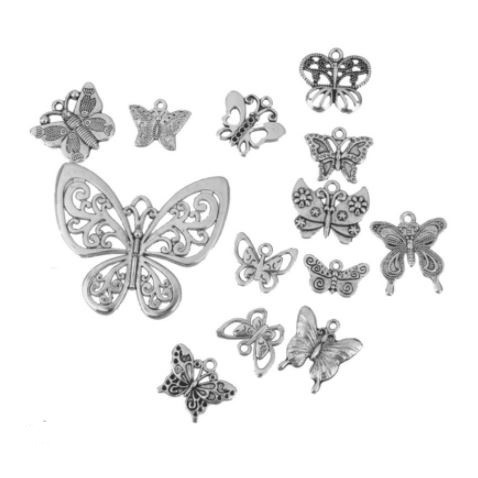 Butterfly Shapes Charms - Charm Bentuk Kupu-kupu (12pcs)