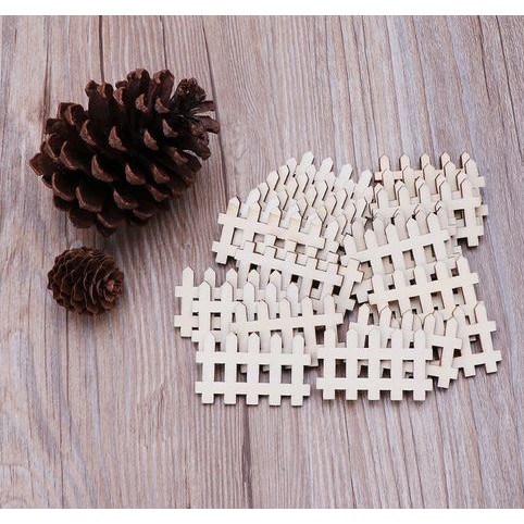 Wooden Embellishments - Fence Shape (10pcs)