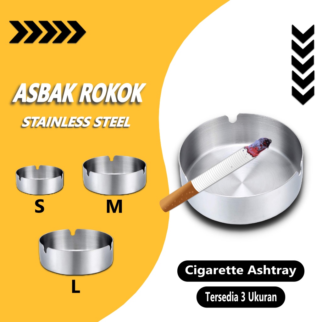 Asbak Rokok Stainless 12 cm 10 cm 8 cm 12cm 10cm Stainless Cafe Tebal Murah Besar Jumbo