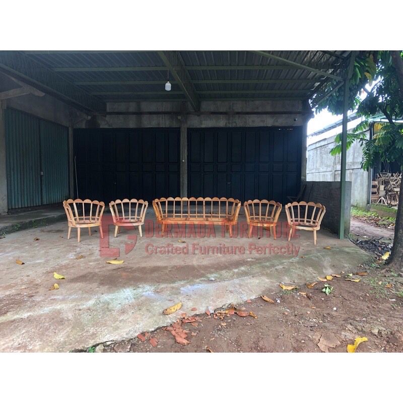 SET SOFA KERANG BUNGKUS MAONI 31111 SOFA KURSI PELAMINAN DEKORASI SOFA