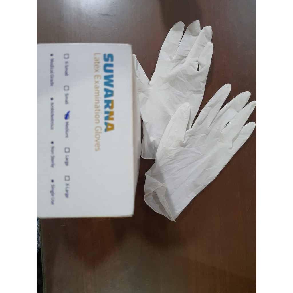 Sarung Tangan Medis Powder Latex Suwarna Isi 100 Pcs - STS3