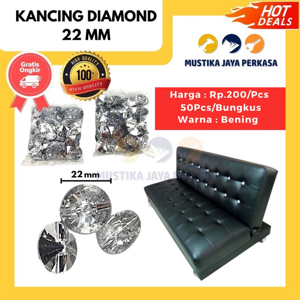 (50Pcs) Kancing Diamond Plastik 22 mm Kancing Kristal Sofa Miror Sandaran Divan Kancing Diamond