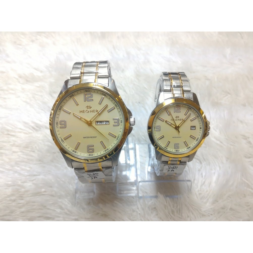 HOTS LIST PRODUK Jam Tangan Couple Pasangan HEGNER 1250 Gold Original