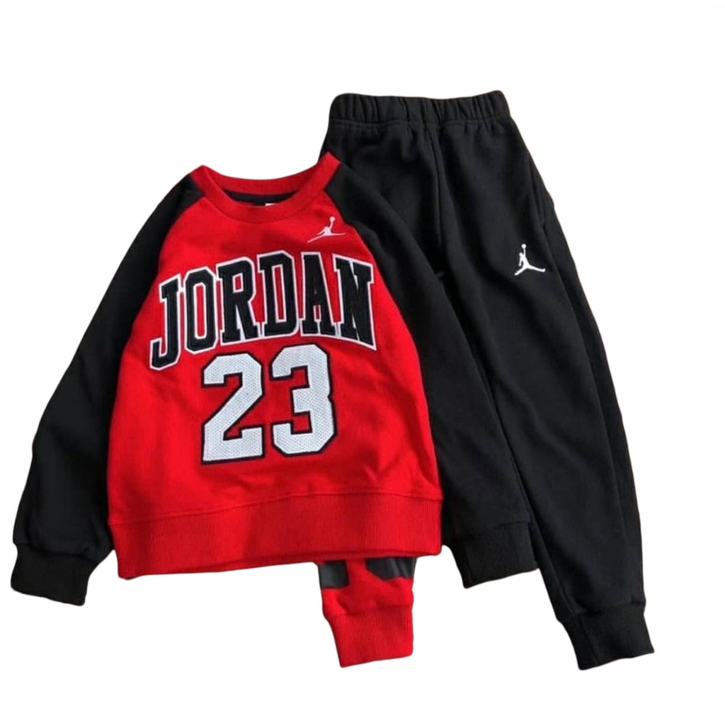 SETELAN SWEATER ANAK TERBARU MOTIF JORDAN BORDIR 23 1-5 TAHUN SETELAN ANAK BABY