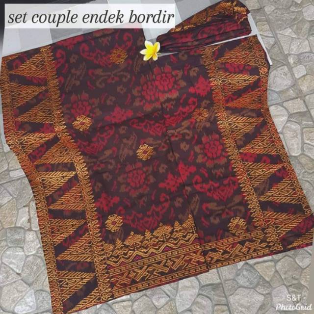 Set couple endek bordir