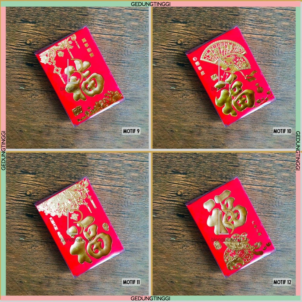 Kertas Amplop Tas Angpao Angpau Ampau Ampao Hongbao Hongbau Netral Premium Sincia Imlek Hoki Hook Fu Fuk Shio Sio Kelinci Tahun Baru Cina China Ukuran Jumbo Besar Panjang Pendek Kecil Size New Year Cny 2023 Merah Gold Emas Polos Murah Mika Lucu Isi 1 Pack