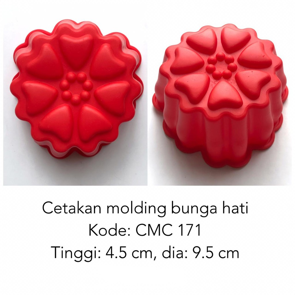 Cetakan Molding Bunga Hati /Cetakan Pudding /Cetakan Kue /Cetakan Coklat /CetakanNasi/Silicone Mould