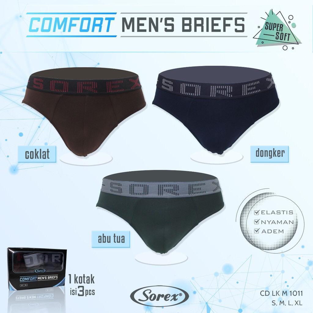 ( 1 Kotak isi 3 Pcs ) Sorex CD Comfort Men’s Briefs Super Soft CD Lk M 1011 - CD COWOK/PRIA SOREX MODEL SEGITIGA SIZE S M L XL - ARA98STORE