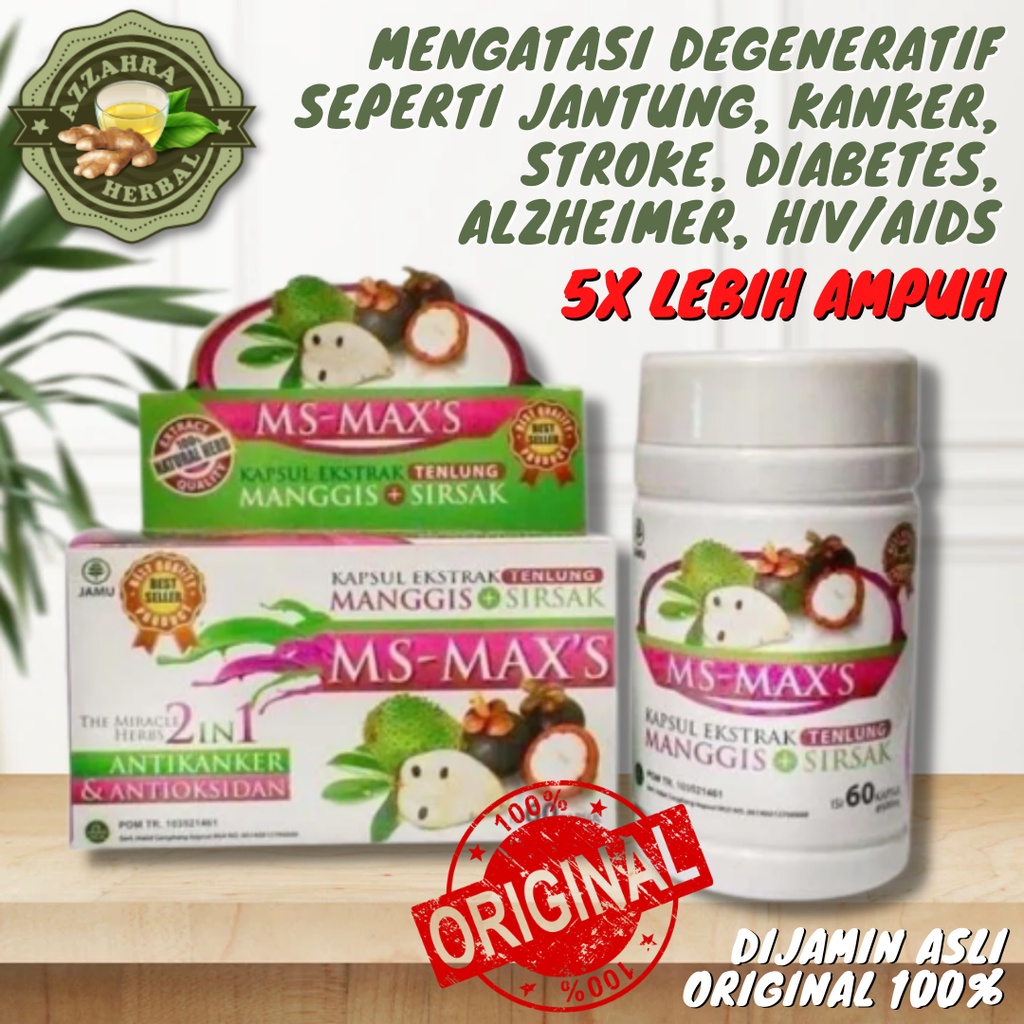 Kapsul Manggis Sirsak BPOM - SM-MAX Kapsul Ekstrak Kulit Manggis &amp; Daun Sirsak - Mengatasi Degeneratif Seperti Jantung, Kanker, Stroke, Diabetes, Alzheimer, HIV/AIDS