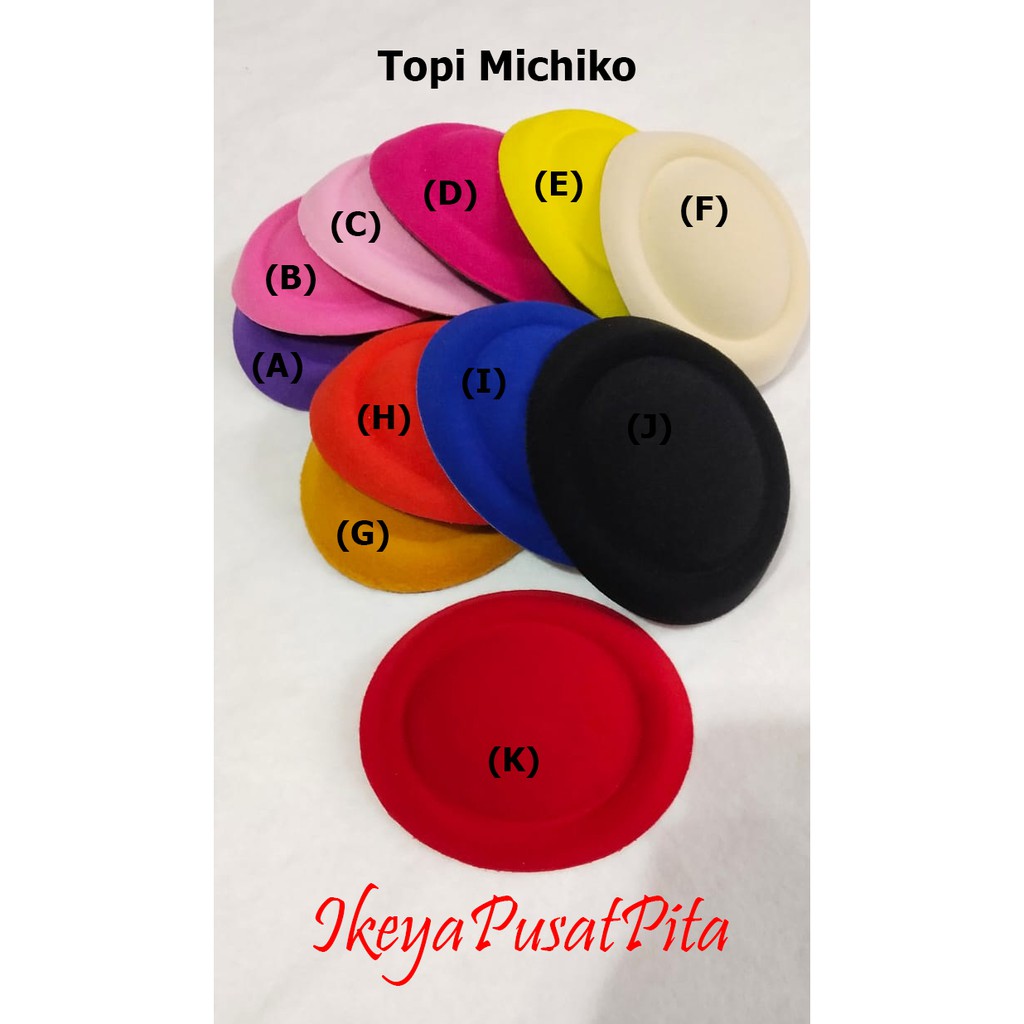 (1 pcs) Topi Michiko datar diameter 13,5 cm | Toko Bahan Craft | Ikeya Pusat Pita
