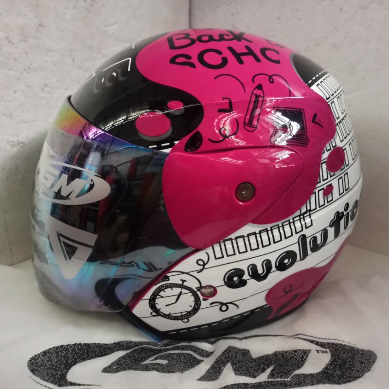 Helm GM evo Evolution motif Note purple ungu original 100%