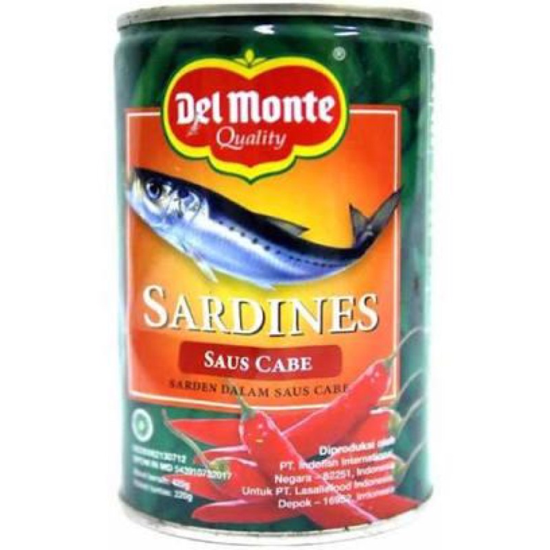 

Sarden Delmonte Saus Cabe, Saus Tomat Kaleng Besar 425gr