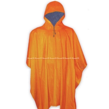 Soleil Poncho Reversible Warna Orange 400gr Jas Hujan Ponco Oren Sole'il Rain Coat Mantel Hujan