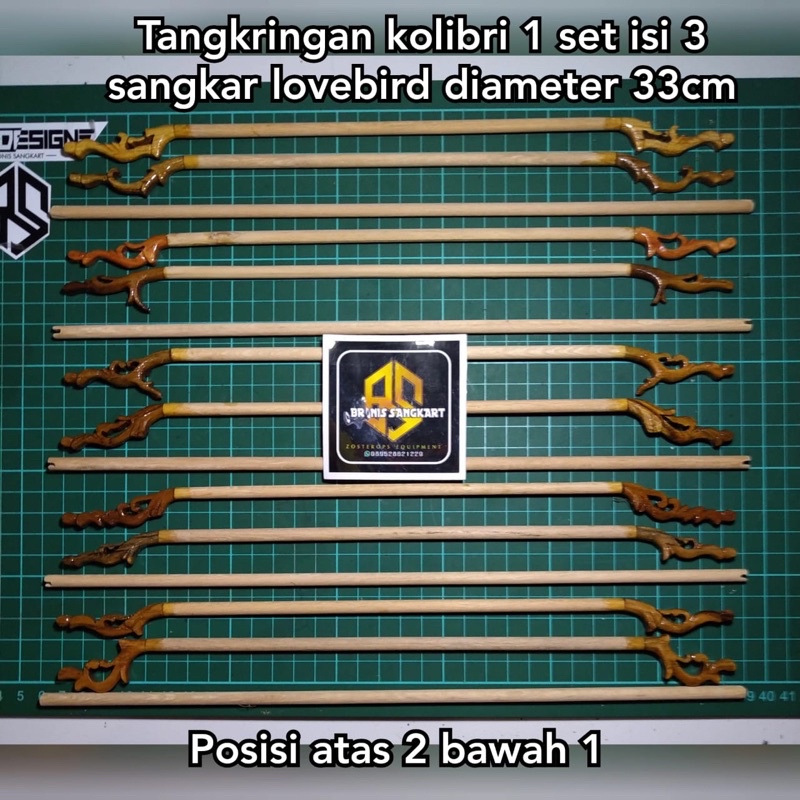 Tangkringan Konin Kolibri Fulljati Sangkar LB set isi 3pcs