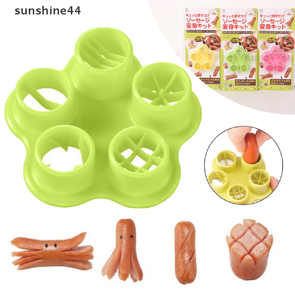 Sunshine 5 In 1 Cetakan Pemotong Sosis / Hot Dog / Hamburger DIY