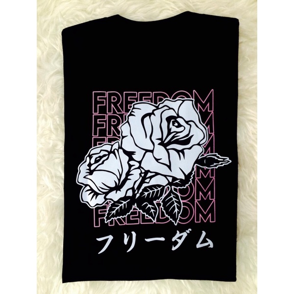 Tshirt Streetwear Freedom Rose Black