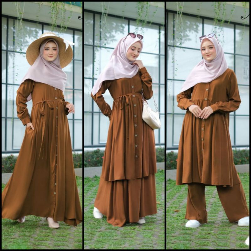 ADINDA DRESS AND ONE SET by Fauz Hijab