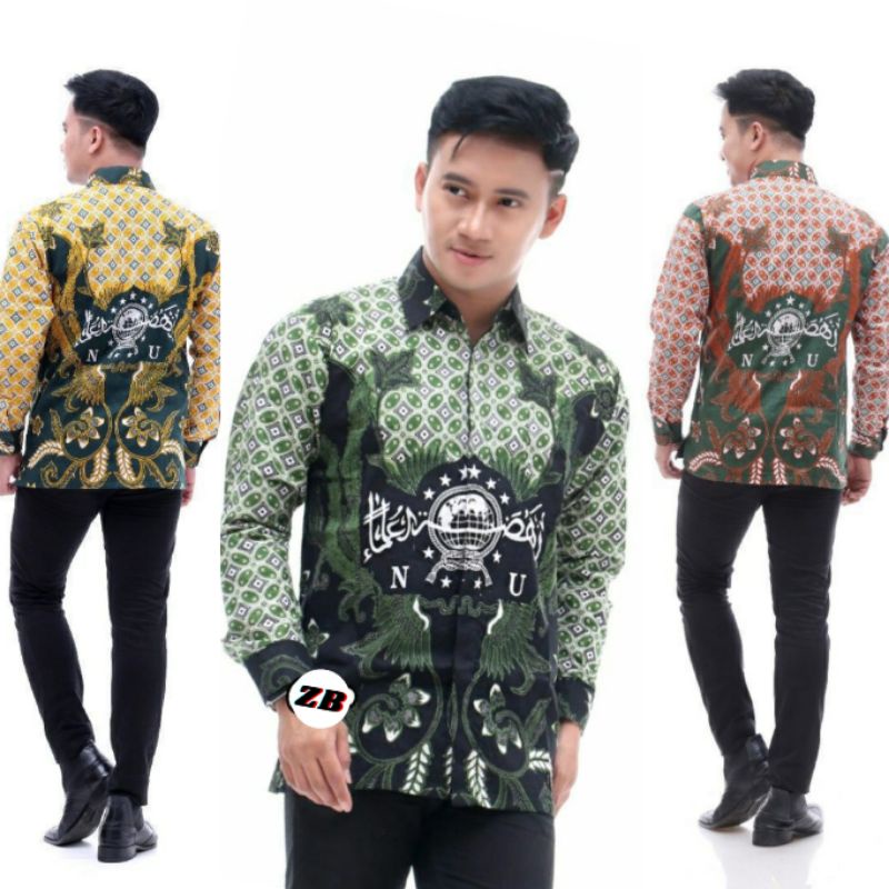 Kemeja Batik Nahdlatul Ulama terbaru 2022 Kemeja NU kombinasi Batik Kawung Pekalongan Asli