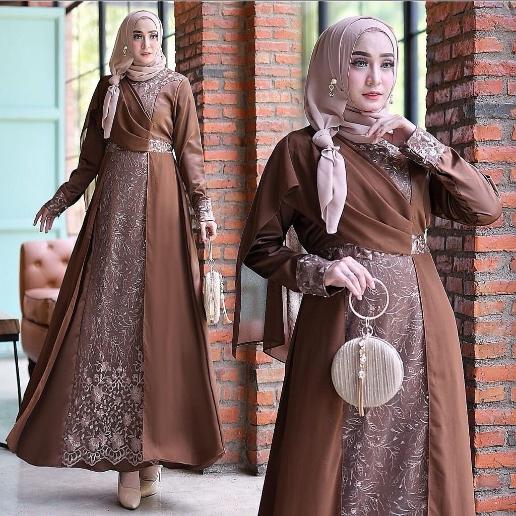 Saffira Gamis Terbaru Pesta Brukat Tile Maxi Dress Pesta Seragam Kondangan Muslim Wanita Jumbo Remaja Dewasa Premium