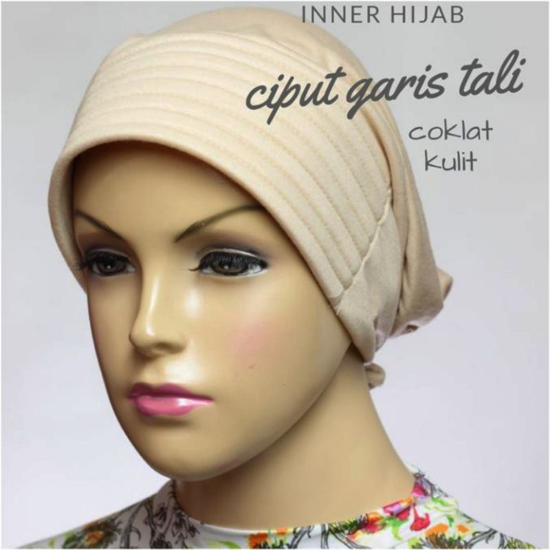 Inner Hijab Ciput Garis Tali | Ciput Kaos Tali | Jilbab Songkok Instan