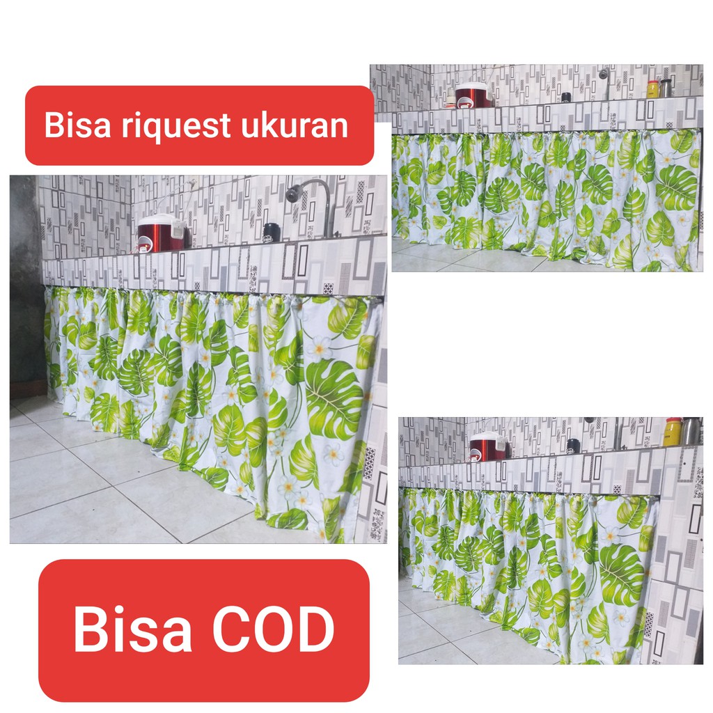 TIRAI GORDEN KOLONG DAPUR MINIMALIS MOSTERA HIJAU