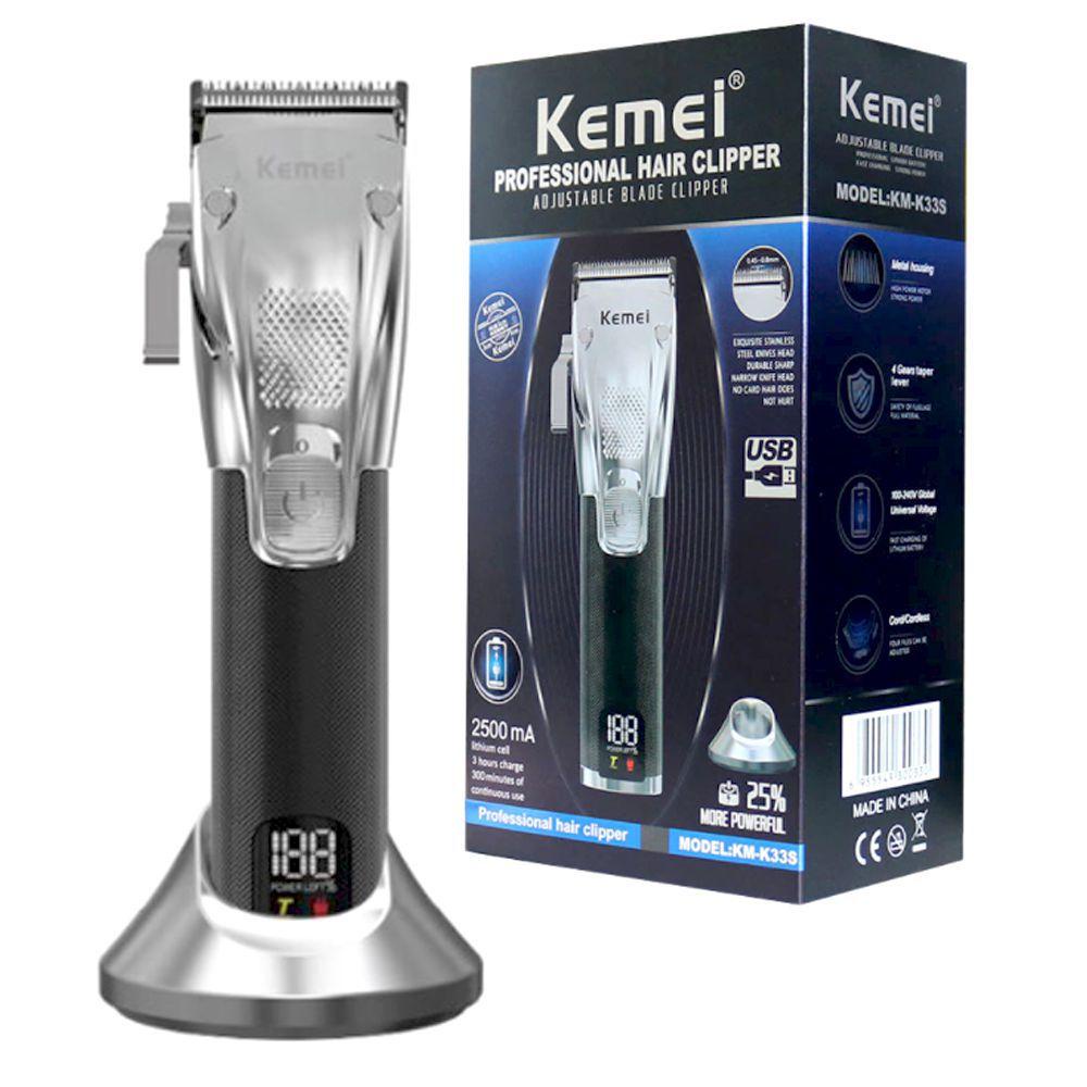 Kemei K33S KM-K33S Alat Cukur Rambut Elektrik Wireless Rechargeable