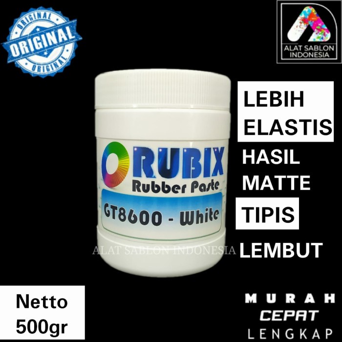 

Promo Bulan Ini Tinta Sablon Rubber Thailand Gt 8600 Rubix White 500Gr Diskon