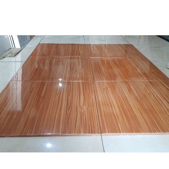 keramik lantai motif kayu kilap borneo brown KW 1 - 40x40