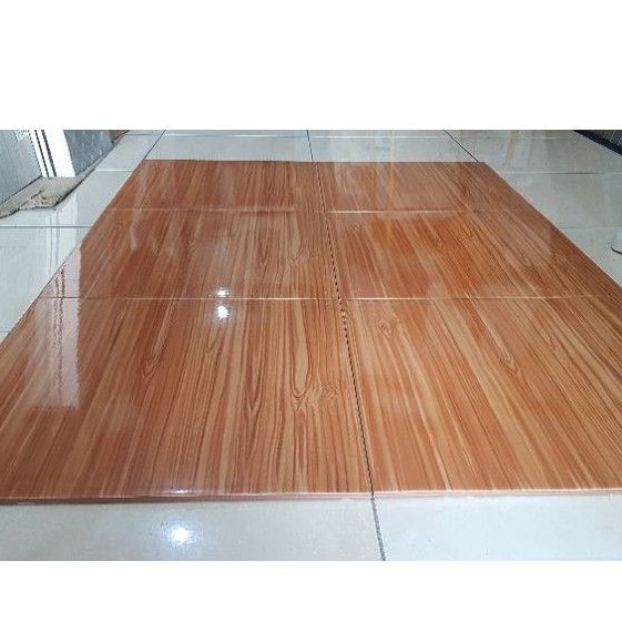 keramik lantai motif kayu kilap borneo brown 40x40