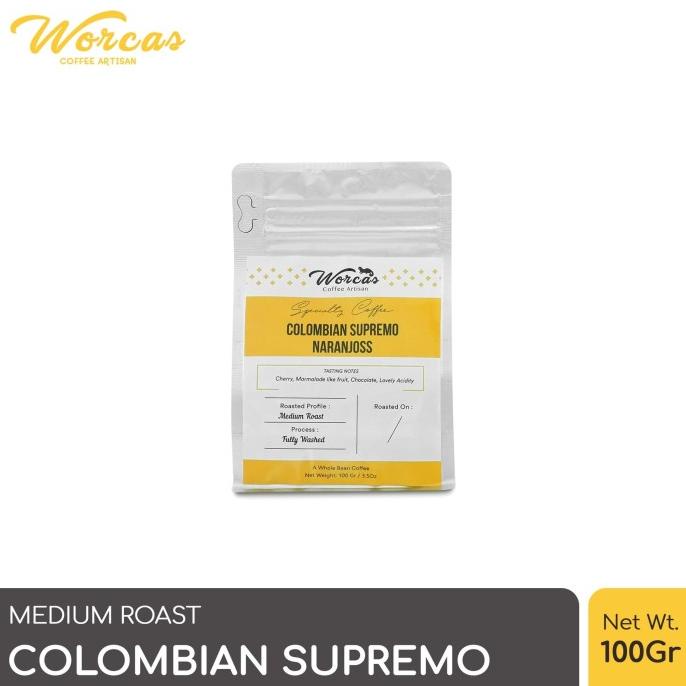 

[ COD ] WORCAS Arabica Colombia Supremo 100gr - Medium Roasted Coffee TERJAMIN Kode 105