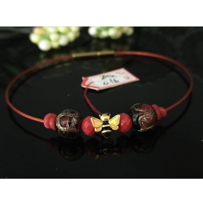 gelang pandoraa waterprooff lidi HONGKONG HK 24K 999% mini lebah bee original kado murah