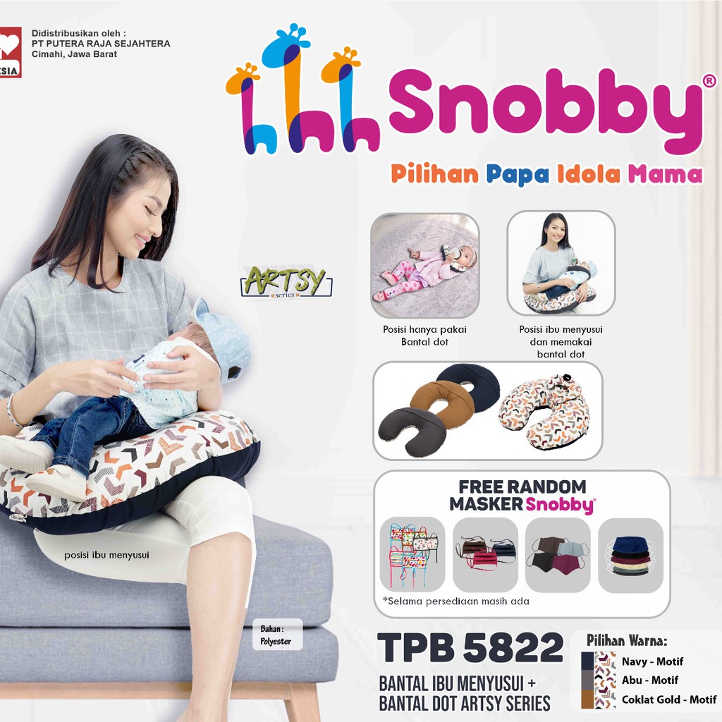 Snobby Nursing Pillow Bantal Ibu Menyusui + Bantal Dot Artsy Series - TPB 5822