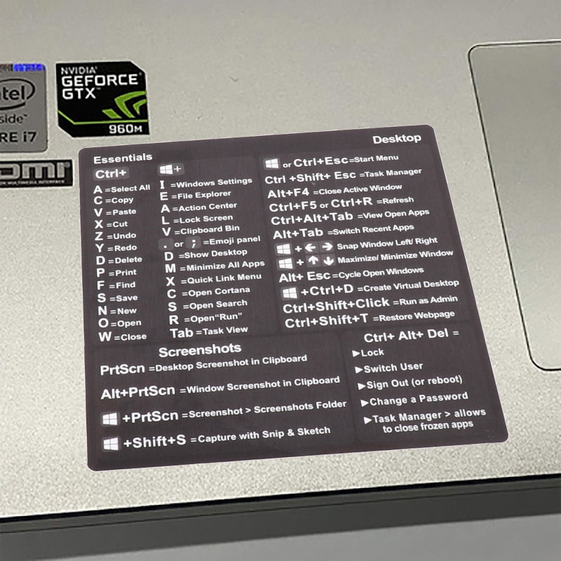 Stiker Rekat Referensi Keyboard Pendek Untuk PC Laptop Desktop