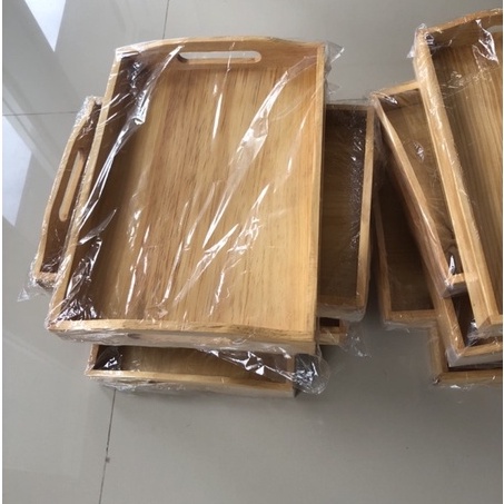 Nampan Kayu 28cm x 18cm Baki Kayu Pinus Wooden Tray