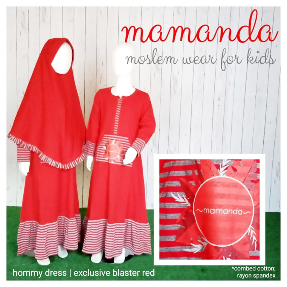 (4-5 th) M007G Gamis Anak Mamanda HD Excl Blaster Red