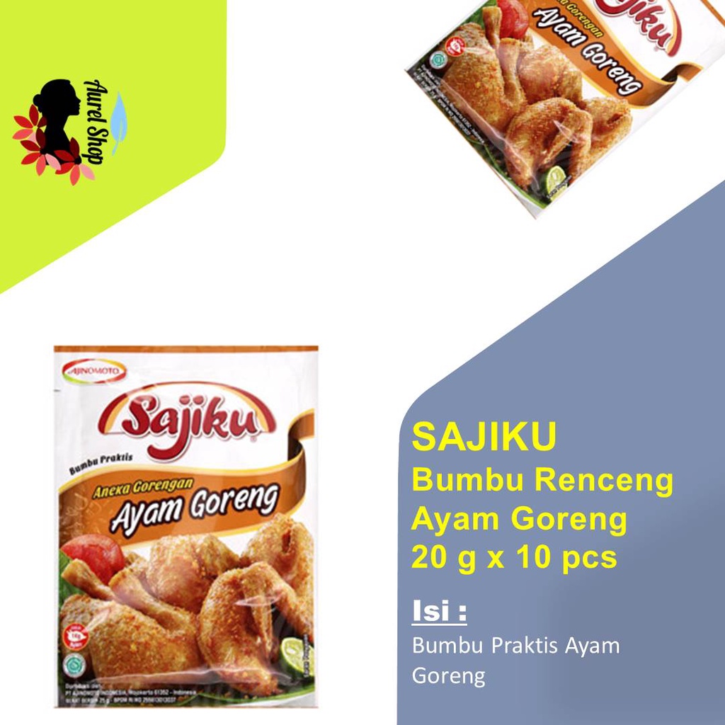 

SAJIKU Bumbu Rencang Ayam Goreng kemasan @20 gram x 10 pcs