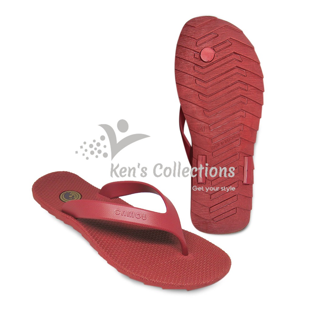 Sandal Jepit Cowok Cewek Pria Wanita Elegan Bahan TPR Karet Plastik Elastis Empuk Awet Bermerek CAMO